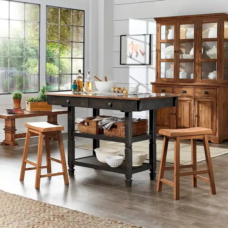 Îlot de cuisine Elena bicolore style antique par iNSPIRE Q Classic