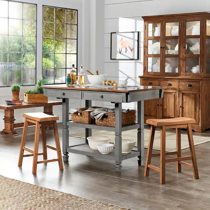 Îlot de cuisine Elena bicolore style antique par iNSPIRE Q Classic