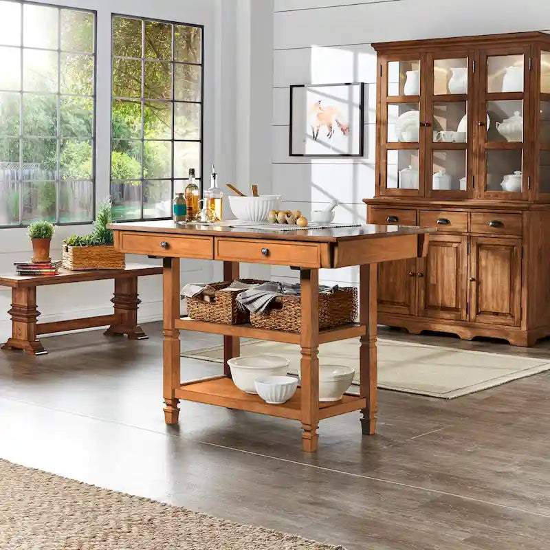 Îlot de cuisine Elena bicolore style antique par iNSPIRE Q Classic