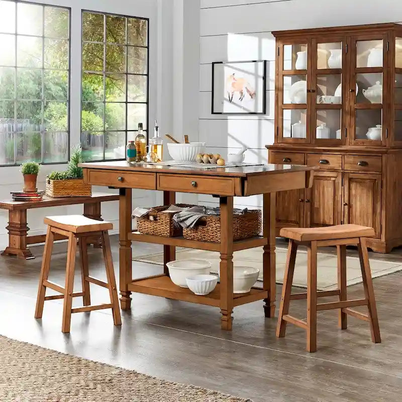 Îlot de cuisine Elena bicolore style antique par iNSPIRE Q Classic