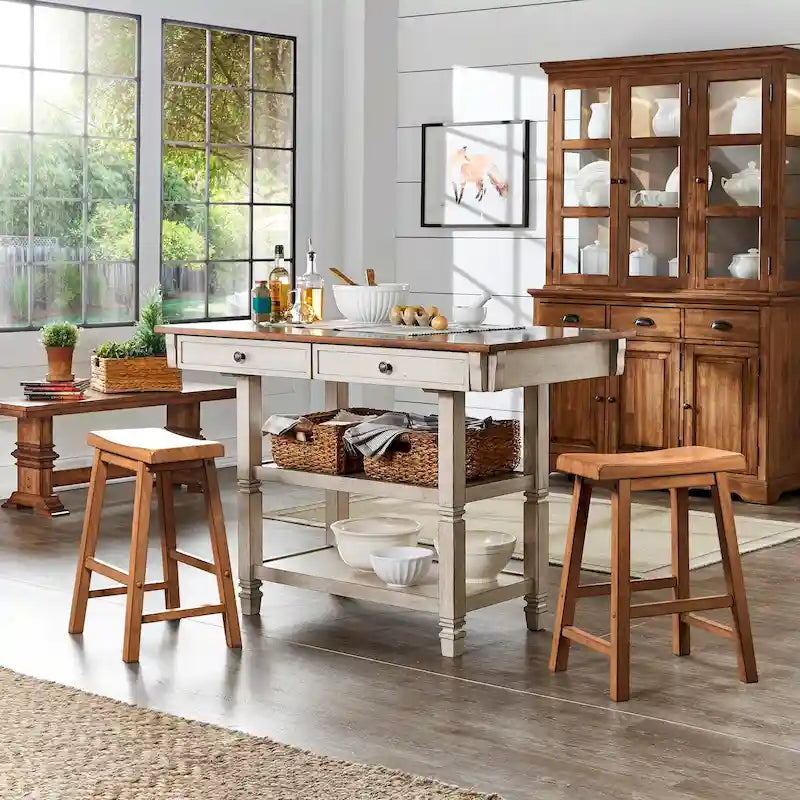 Îlot de cuisine Elena bicolore style antique par iNSPIRE Q Classic