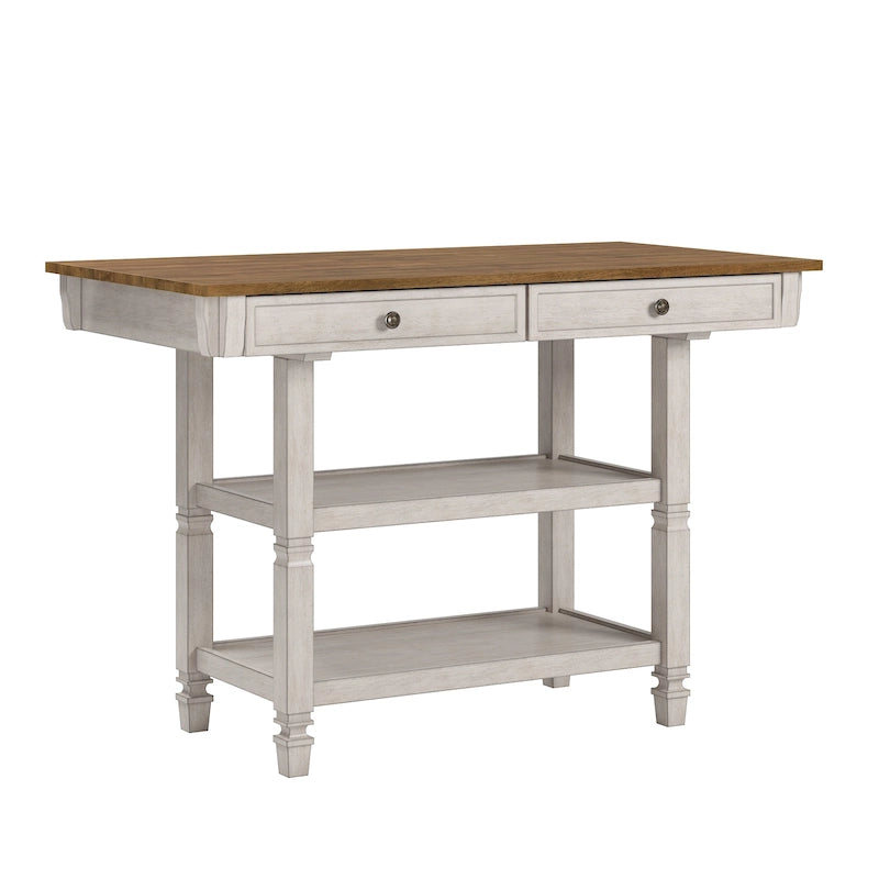 Îlot de cuisine Elena bicolore style antique par iNSPIRE Q Classic