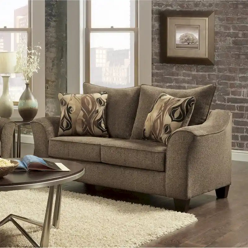 Ensemble canapé et causeuse en tissu Camero de Roundhill Furniture