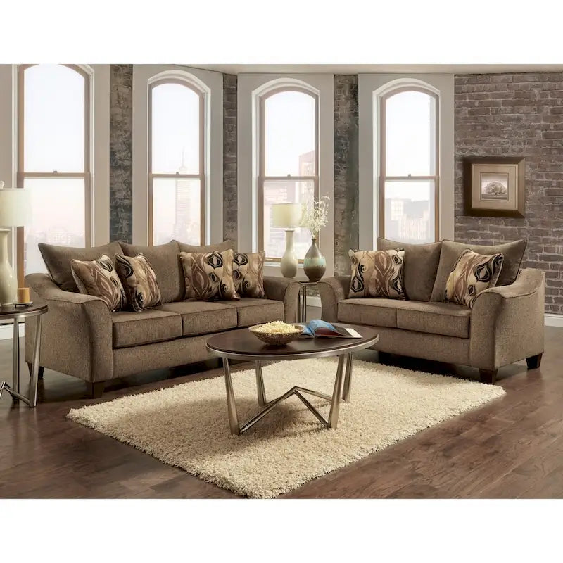 Ensemble canapé et causeuse en tissu Camero de Roundhill Furniture