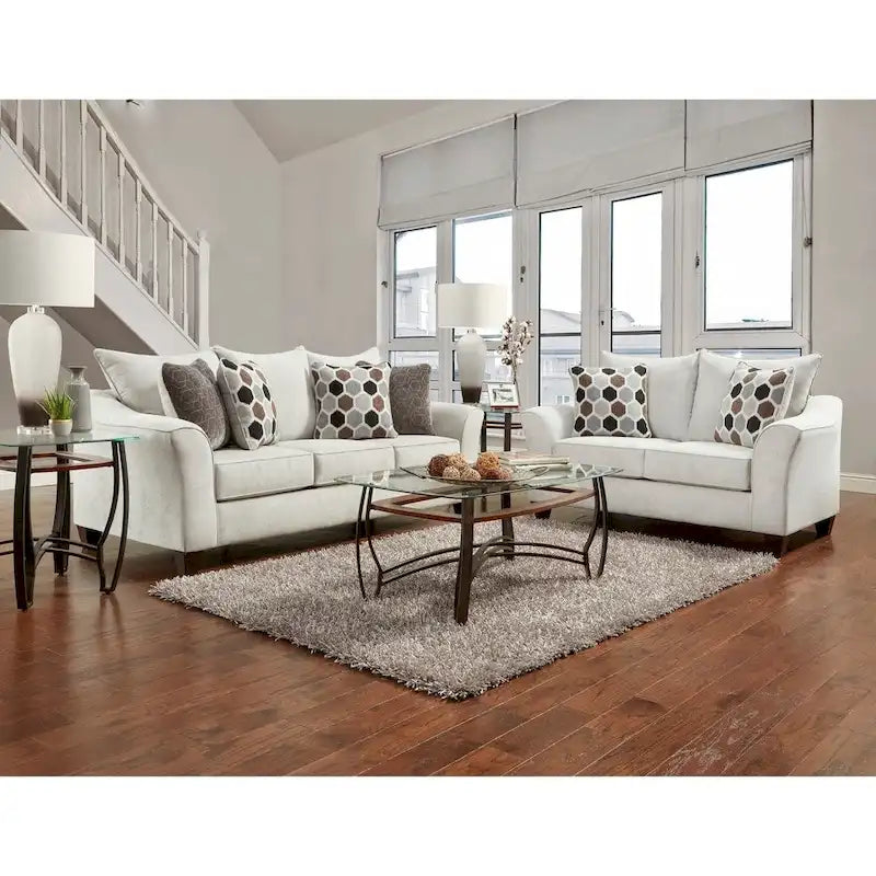 Ensemble canapé et causeuse en tissu Camero de Roundhill Furniture