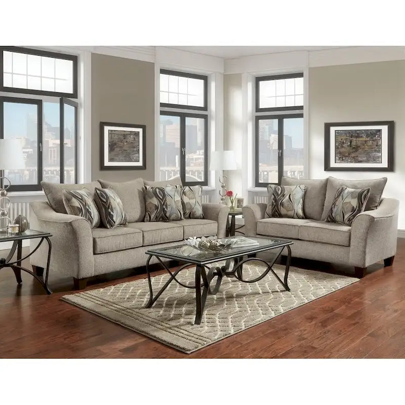 Ensemble canapé et causeuse en tissu Camero de Roundhill Furniture
