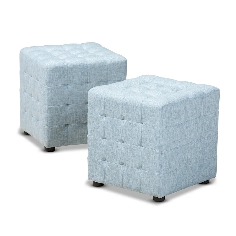 Ensemble ottoman 2 pièces en tissu contemporain