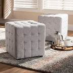 Ensemble ottoman 2 pièces en tissu contemporain