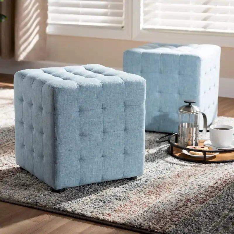 Ensemble ottoman 2 pièces en tissu contemporain