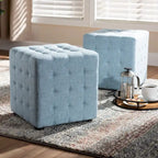 Ensemble ottoman 2 pièces en tissu contemporain