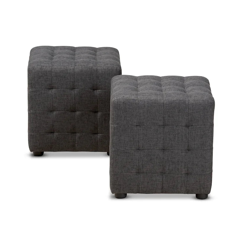 Ensemble ottoman 2 pièces en tissu contemporain