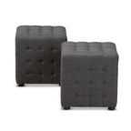 Ensemble ottoman 2 pièces en tissu contemporain