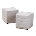 Ensemble ottoman 2 pièces en tissu contemporain