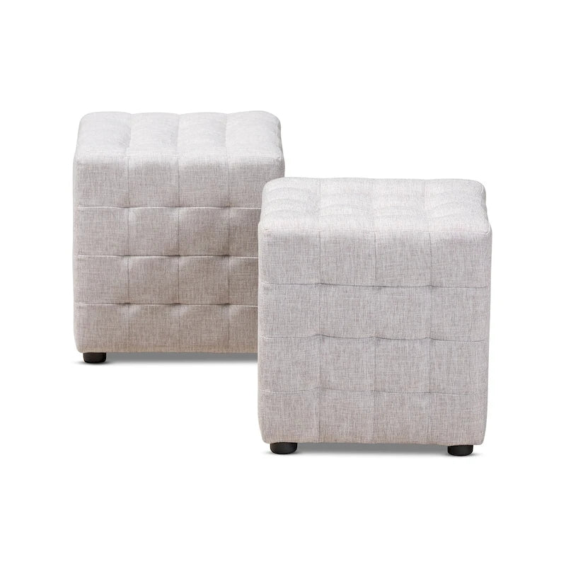 Ensemble ottoman 2 pièces en tissu contemporain