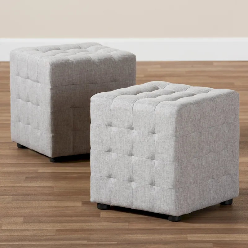Ensemble ottoman 2 pièces en tissu contemporain