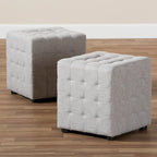 Ensemble ottoman 2 pièces en tissu contemporain