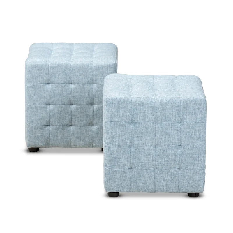 Ensemble ottoman 2 pièces en tissu contemporain