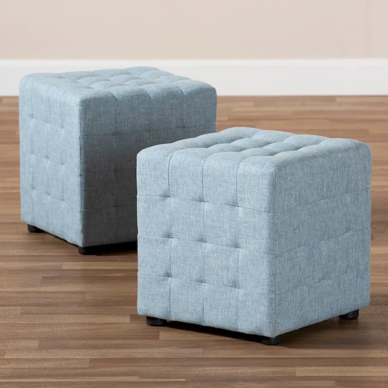 Ensemble ottoman 2 pièces en tissu contemporain