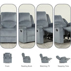 Fauteuil inclinable manuel, fauteuil inclinable rembourré en tissu doux, canapé une place pour salon ou chambre à coucher