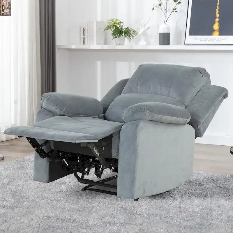Fauteuil inclinable manuel, fauteuil inclinable rembourré en tissu doux, canapé une place pour salon ou chambre à coucher
