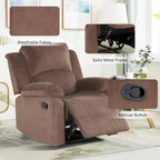 Fauteuil inclinable manuel, fauteuil inclinable rembourré en tissu doux, canapé une place pour salon ou chambre à coucher