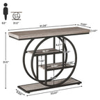 Console d'entrée, table basse industrielle à 4 niveaux à placer derrière le canapé