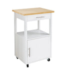 Chariot de cuisine Futzca avec rangement, table d'appoint roulante avec plan de travail, blanc - Non disponible