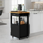 Chariot de cuisine Futzca avec rangement, table d'appoint roulante avec plan de travail, blanc - Non disponible