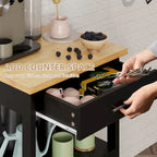 Chariot de cuisine Futzca avec rangement, table d'appoint roulante avec plan de travail, blanc - Non disponible