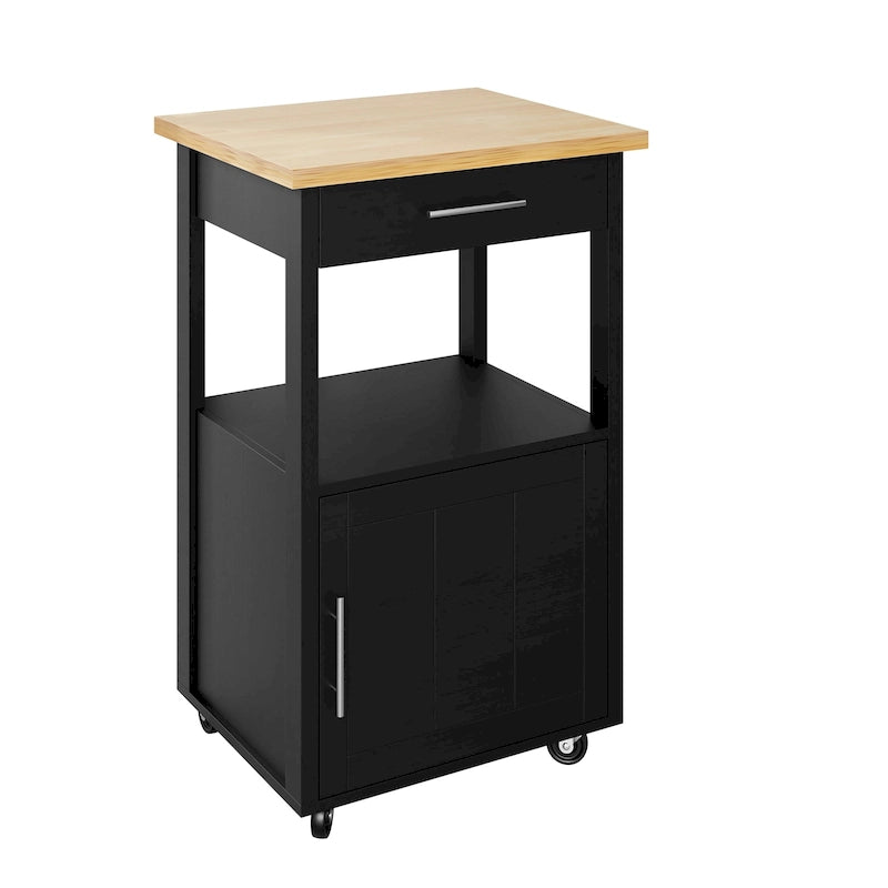 Chariot de cuisine Futzca avec rangement, table d'appoint roulante avec plan de travail, blanc - Non disponible