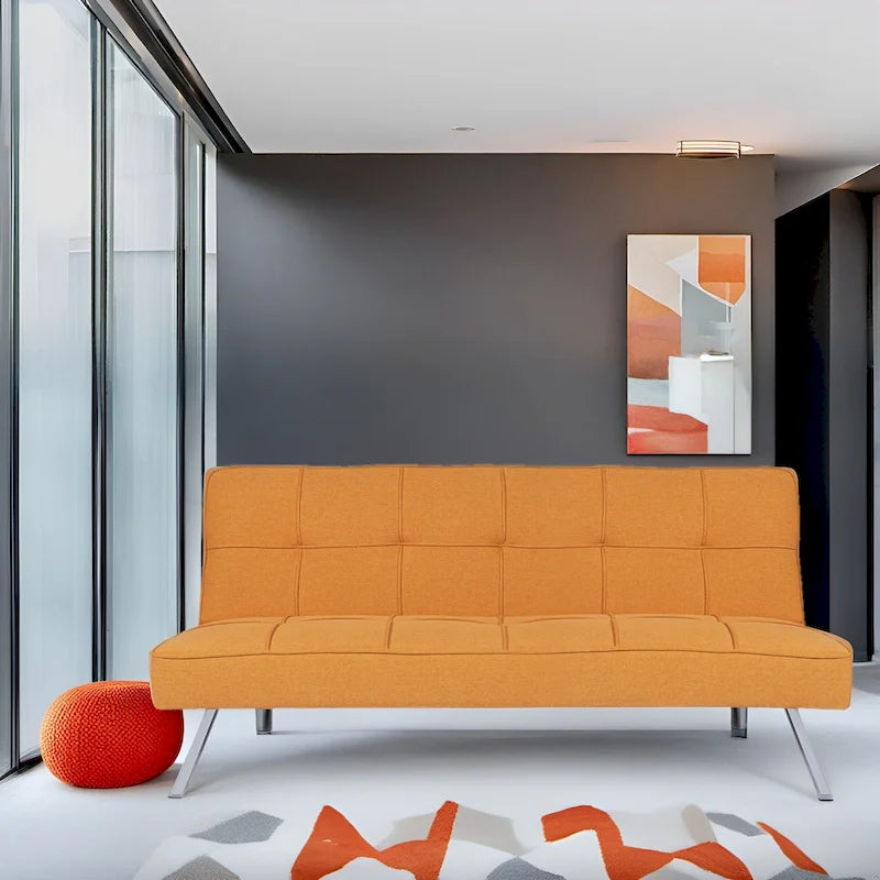 Canapé-lit futon Modern Comfort - Capitonné, convertible, en lin, canapé-lit pour salon ou chambre d'amis