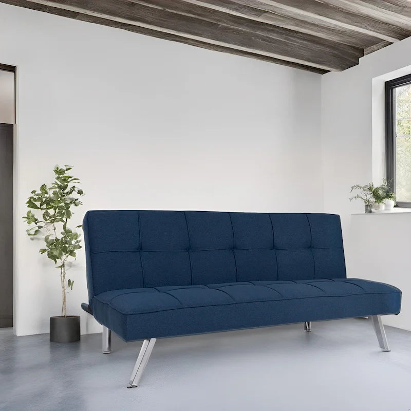 Canapé-lit futon Modern Comfort - Capitonné, convertible, en lin, canapé-lit pour salon ou chambre d'amis