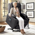 Fauteuil inclinable LACOO à levage électrique, en cuir PU, avec fonction massage