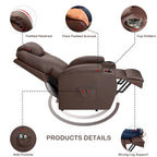 Fauteuil inclinable LACOO à levage électrique, en cuir PU, avec fonction massage