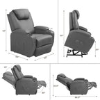Fauteuil inclinable LACOO à levage électrique, en cuir PU, avec fonction massage