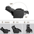 Fauteuil inclinable LACOO à levage électrique, en cuir PU, avec fonction massage