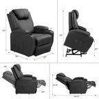 Fauteuil inclinable LACOO à levage électrique, en cuir PU, avec fonction massage