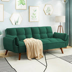 Canapé-lit futon 75,39 €, convertible et pliable, avec 2 coussins et accoudoirs, idéal pour le salon.