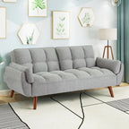 Canapé-lit futon 75,39 €, convertible et pliable, avec 2 coussins et accoudoirs, idéal pour le salon.