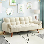 Canapé-lit futon 75,39 €, convertible et pliable, avec 2 coussins et accoudoirs, idéal pour le salon.
