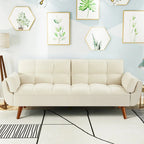 Canapé-lit futon 75,39 €, convertible et pliable, avec 2 coussins et accoudoirs, idéal pour le salon.