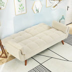 Canapé-lit futon 75,39 €, convertible et pliable, avec 2 coussins et accoudoirs, idéal pour le salon.