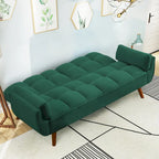 Canapé-lit futon 75,39 €, convertible et pliable, avec 2 coussins et accoudoirs, idéal pour le salon.