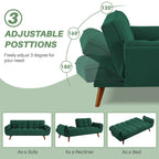 Canapé-lit futon 75,39 €, convertible et pliable, avec 2 coussins et accoudoirs, idéal pour le salon.