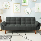 Canapé-lit futon 75,39 €, convertible et pliable, avec 2 coussins et accoudoirs, idéal pour le salon.