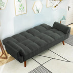 Canapé-lit futon 75,39 €, convertible et pliable, avec 2 coussins et accoudoirs, idéal pour le salon.
