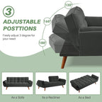 Canapé-lit futon 75,39 €, convertible et pliable, avec 2 coussins et accoudoirs, idéal pour le salon.