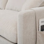Canapé élégant 3 places en mousse avec coussins décoratifs et pouf pour salon