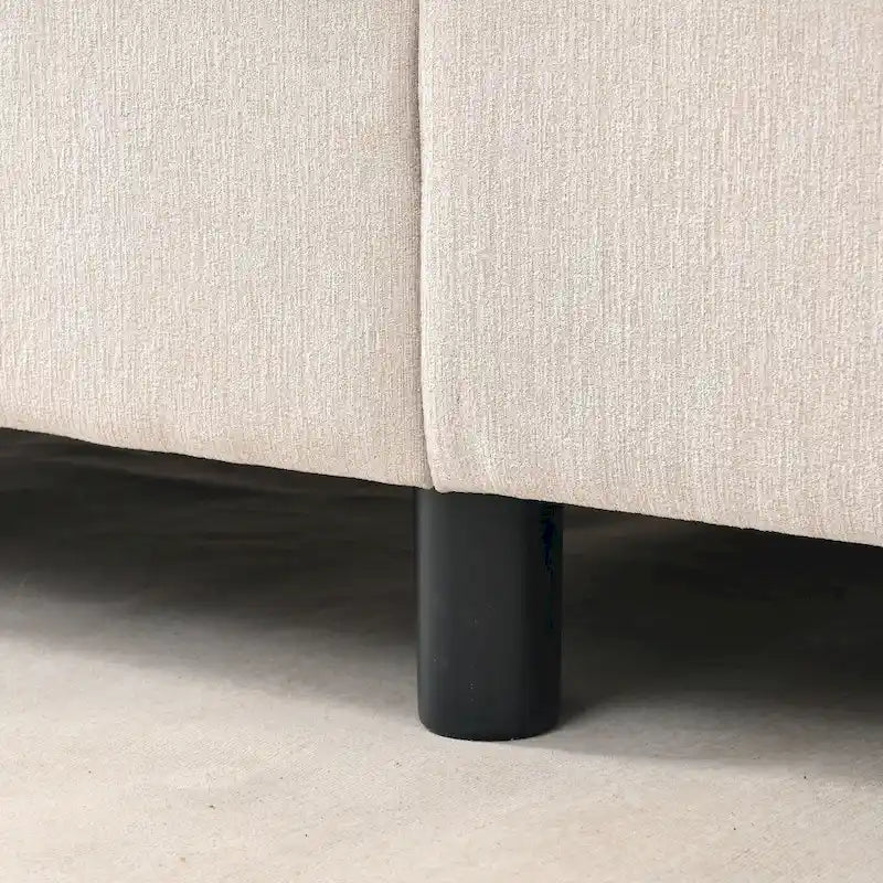 Canapé élégant 3 places en mousse avec coussins décoratifs et pouf pour salon