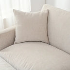 Canapé élégant 3 places en mousse avec coussins décoratifs et pouf pour salon